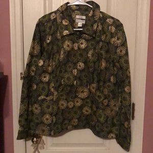 Christopher and Banks floral denim jacket